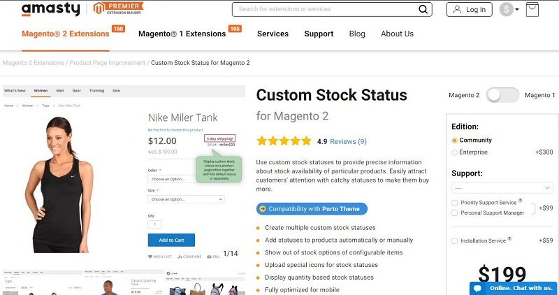 Custom Stock Status BY AMASTY