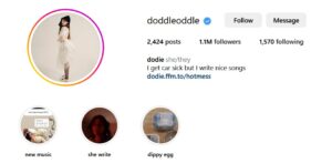 Screenshot of LGBTQ+ influencer Dodie Clark Instagram Profile