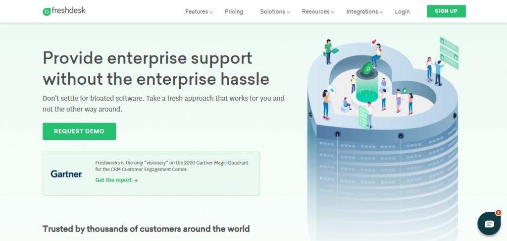 Freshdesk - E-commerce help desk software – Screengrab of Homepage 