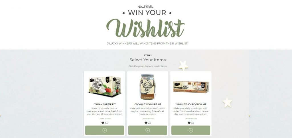 Mad Millie Contest to "win your wishlist"