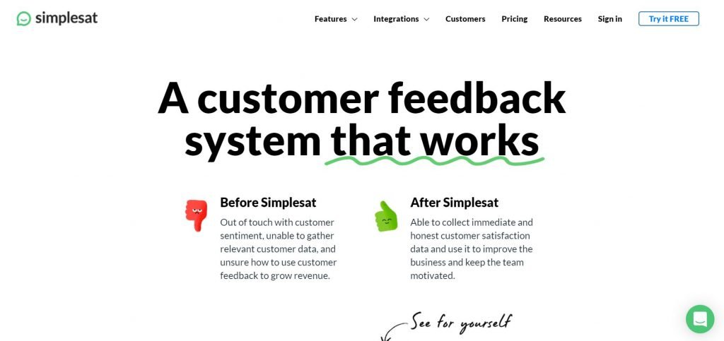 Simplesat_customer feedback software