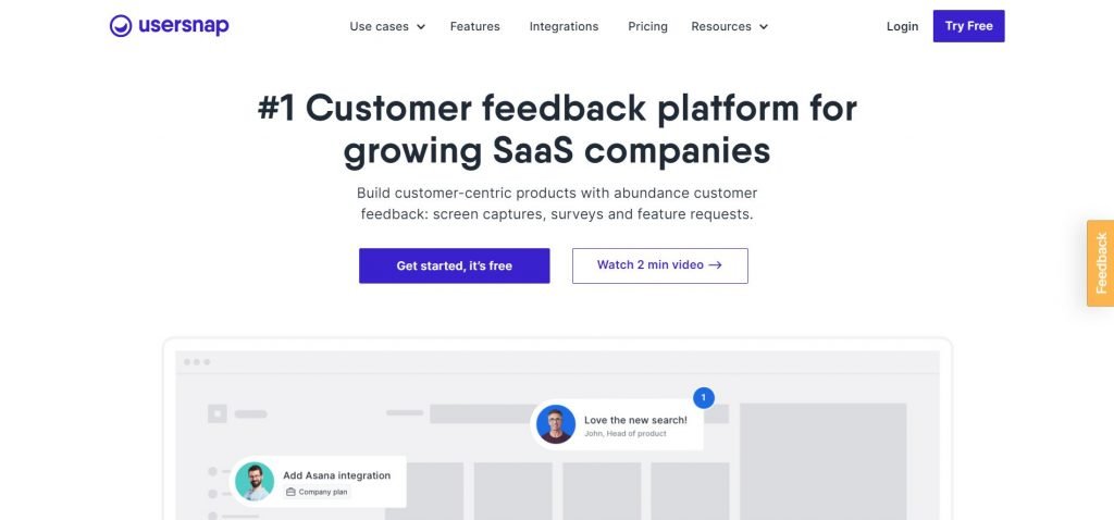 Usersnap_customer feedback software
