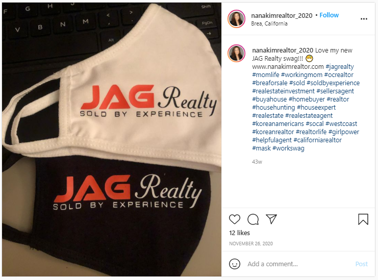 Company Swag Idea - JAG Reality - Screenshot from Instagram