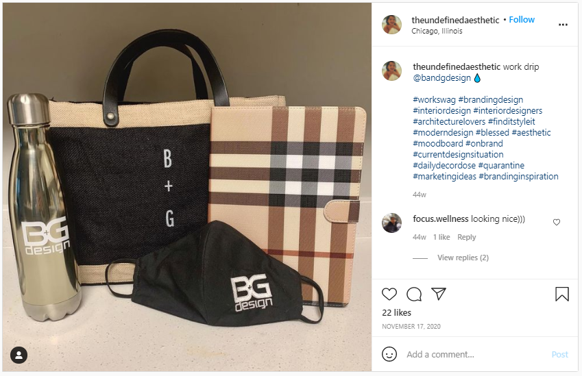 Company Swag Idea - BG Design - Screenshot from Instagram