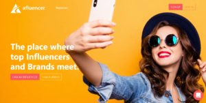 Influencer Outreach Platforms - Screenshot of the Afluencer Homepage