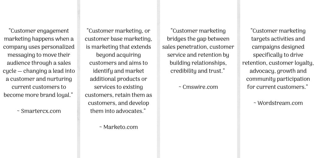 Customer marketing definitions