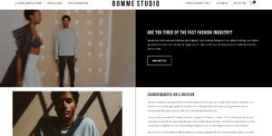 Screenshot of the Bomme Studio Fashion Marketing Agency's homepage