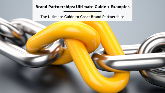 Brand Partnerships - Stock feature image from Canva of a metal chain with two yellow links interlinked