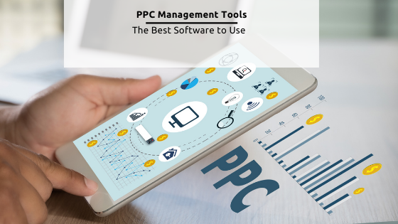 PPC Management Tools - Free Image from Canva - Image text says "PPC" next to a bar graph illustration