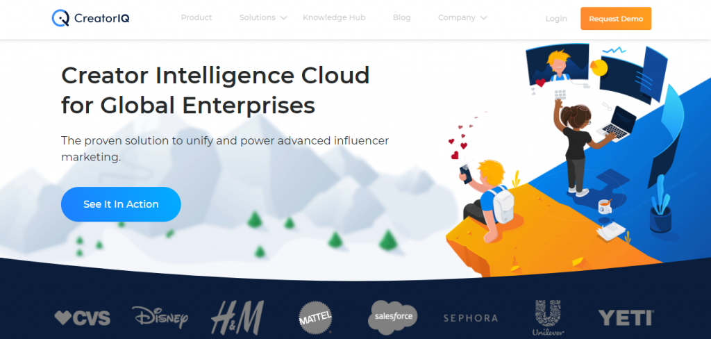 Screenshot of the Creator IQ Influencer Marketing Research Tool Homepage 
