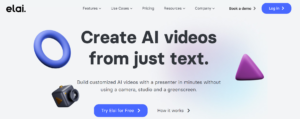AI Video Makers - Screenshot of Elai homepage