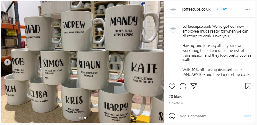 Employee rewards - personalized mugs