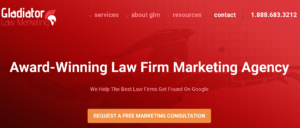 Gladiator Law Marketing Homepage