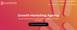 Marketing Consulting Firms: Screenshot of the Growth Girls Agency Homepage