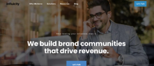 Influicity social media agency Homepage