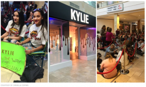 Retail Marketing Strategy - Kylie Cosmetics Pop Up Shop with long queue of people waiting for it to open