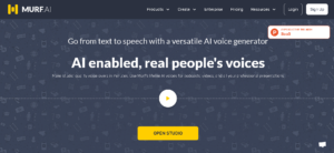 Murf AI Text to Speech Voice-over Maker Homepage
