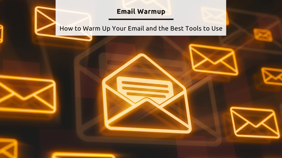 Feature Image - Email Warmup - Stock concept image from Canva of the email/envelope icon in warm yellow on a dark background