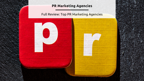PR Agencies - Stock feature image from Canva of two coloured tiles, one red and one yellow, with the white letters "PR" on them