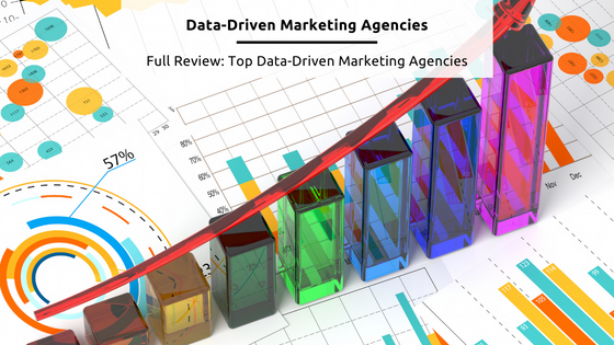 Data-Driven Marketing Agencies - Concept feature image from Canva of a 3D graph showing growth on a background of charts, graphs and figures