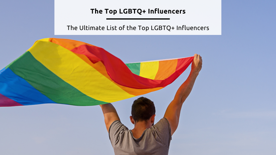 LGBTQ+ Influencers - Stock Feature Image from Canva of a person holding a rainbow flag overhead