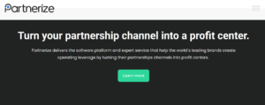 Partner Relationship Management Tools - Screenshot of the Partnerize Homepage