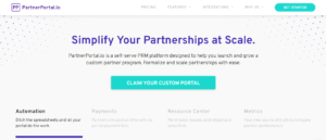 Partner Relationship Management Tools - Screenshot of the PartnerPortal Homepage