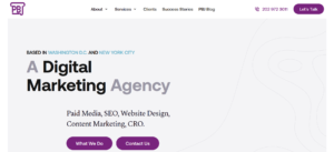 PBJ Marketing Agency Homepage