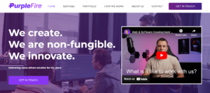 Screenshot of the PurpleFire CRO Agency's Homepage