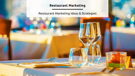 Restaurant Marketing Feature Image from Canva of a restuarant table set with glassware shining in the afternoon light