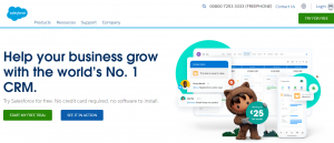 Salesforce CRM Homepage