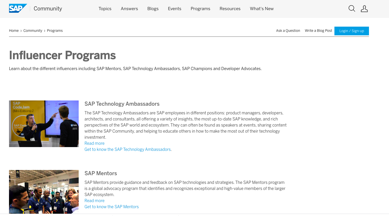 SAP influencer program