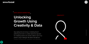 smartboost data-driven marketing agency homepage