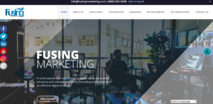Screenshot of the Fusing Marketing agency's homepage