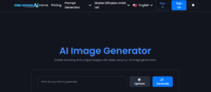 Stable Diffusion Text to image AI Homepage