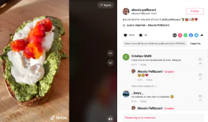 TikTok Post by Food Influencer alessio.pellizzoni