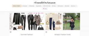 Amazon Influencers - Screenshot of the Amazon Finds #founditonamazon page
