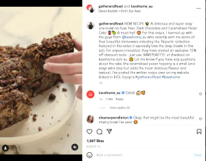 Food Influencer Ashley Alexander Instagram Post