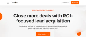 Screenshot of the Belkins Lead Generation Agency Homepage