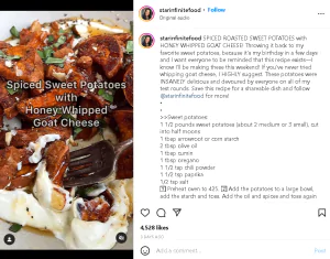 Food Influencer Caitlin Greene Instagram Post
