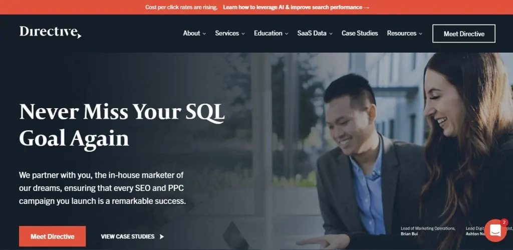 Directive SEM and PPC Agency homepage