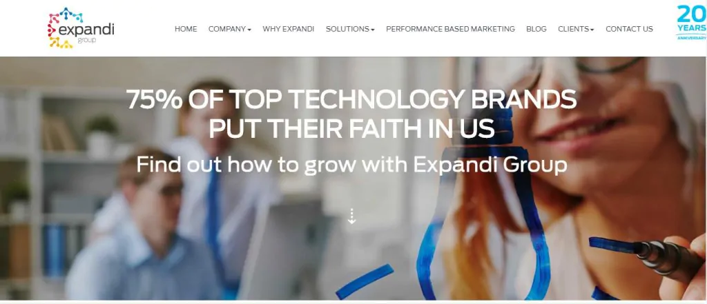 Expandi Group B2B Agency website