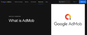 Google AdMob In-app Advertising Network Homepage