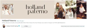 Screenshot of Holland Smith Paterno Amazon Influencer Storefront