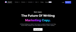 Screenshot of the homepage for Jasper AI Copywriting Tool