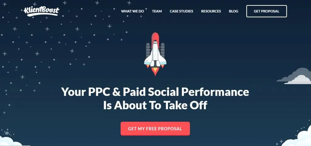 KlientBoost specialized Pay Per Click agency landing page
