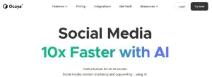 AI Tools for Social Media - Screenshot of the Ocoya Homepage